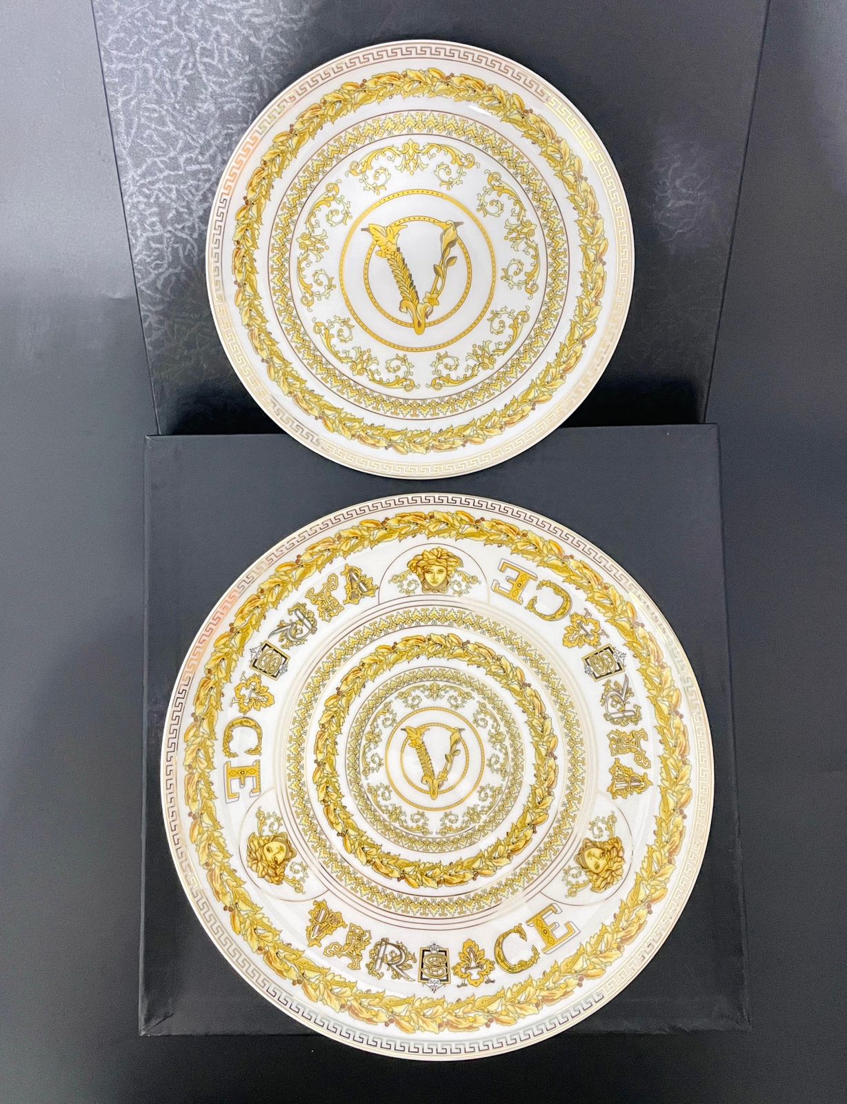 Set of two white plates from Versace